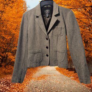 Medium Lauren Ralph Lauren Wool BROWN Buttons Coat Jacket